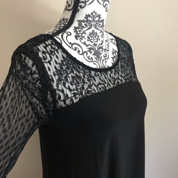 Nina Leonard - Long Sleeve Pocket Swing Dress - Black - Size Small - Picture 6 of 6